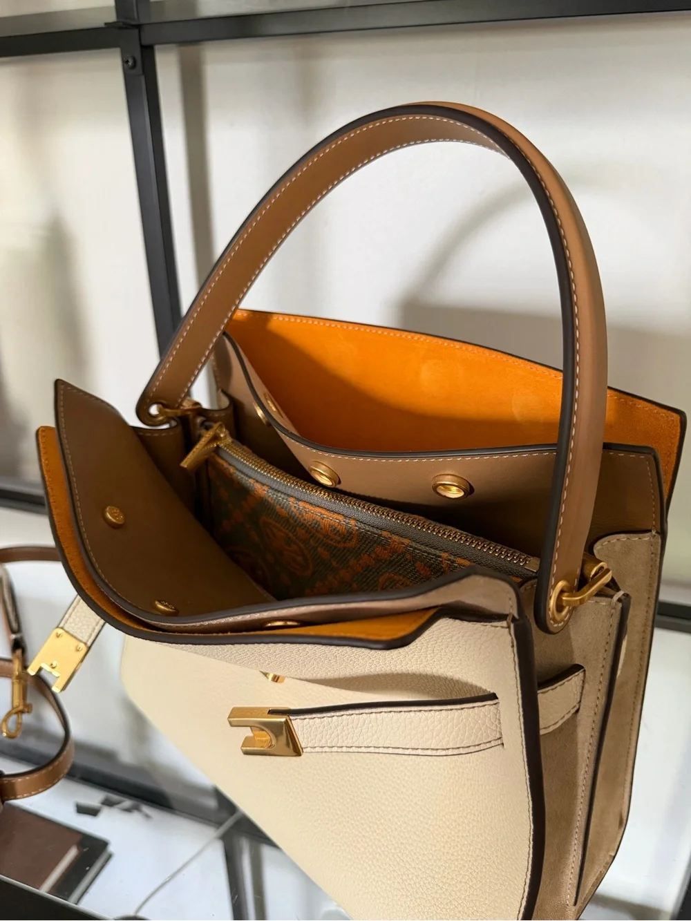 Tory Burch Lee Radziwill Pebbled Small Double Bag